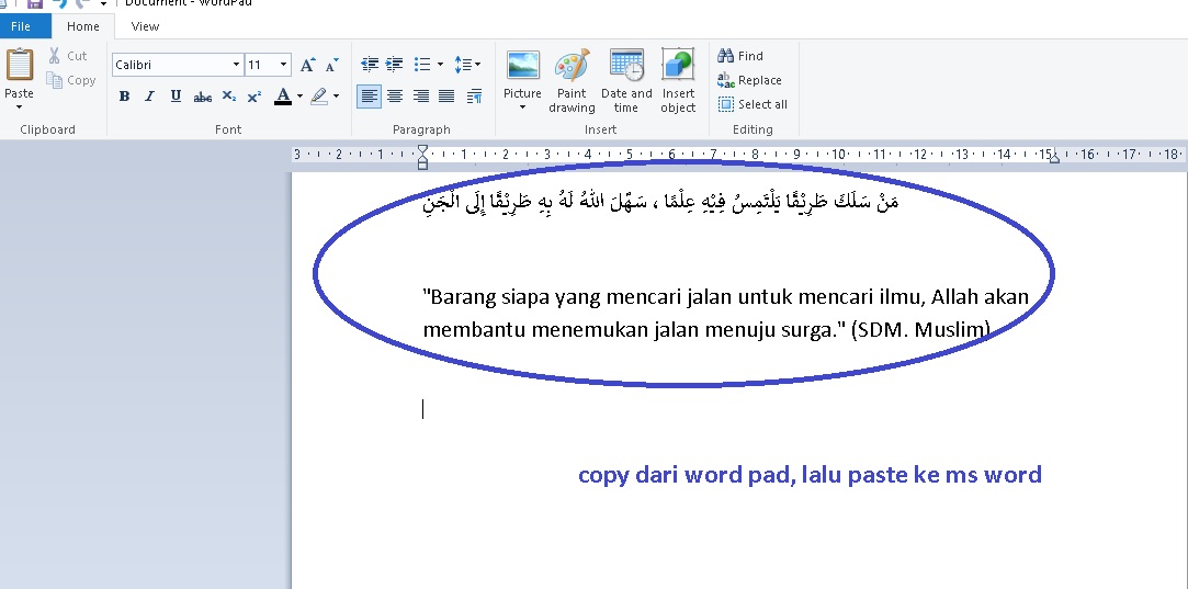 cara copy paste tulisan arab agar tidak berantakan